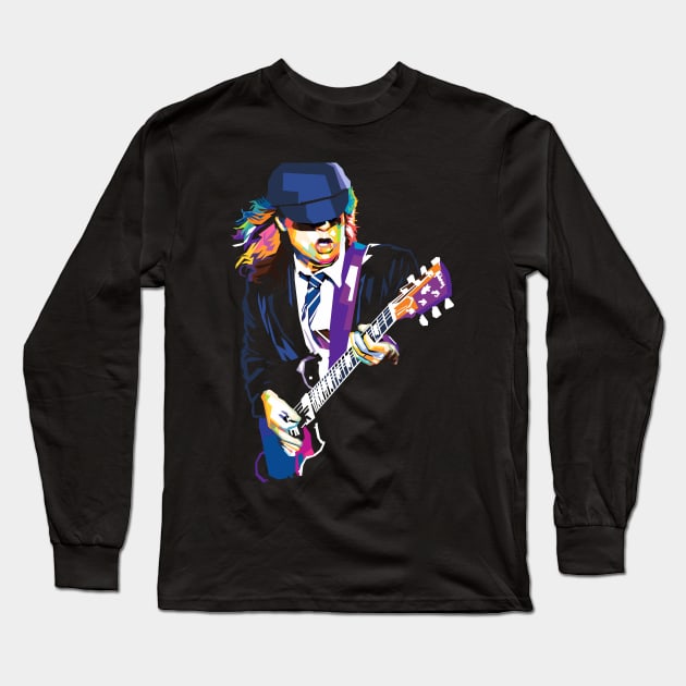 Angus Young Long Sleeve T-Shirt by Wijaya6661